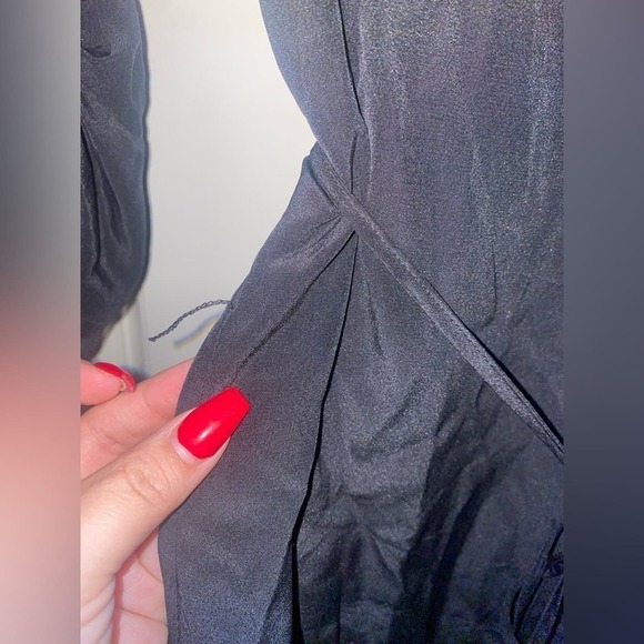 Joie Motega Tie-Waist Silk Dress Black Small - Picture 7 of 8